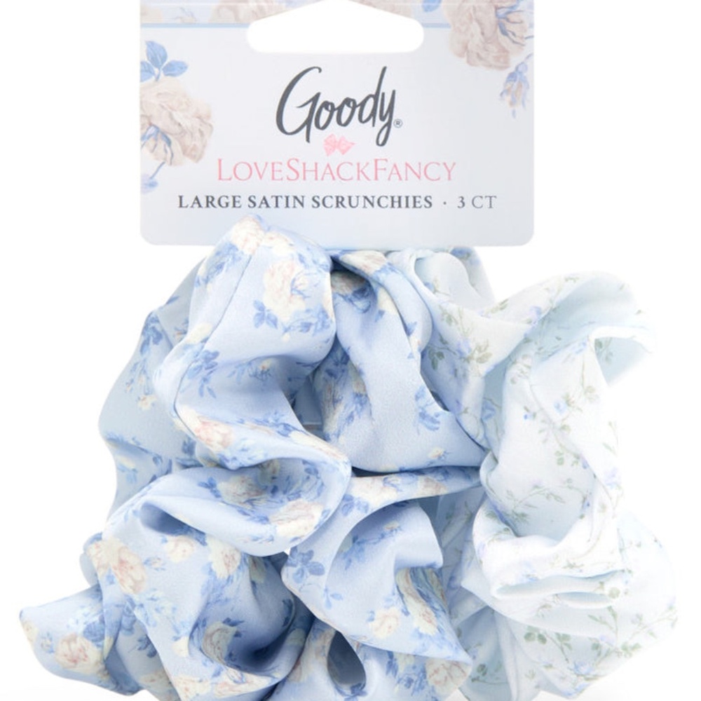 LoveShackFancy X Goody Blue Large Satin Scrunchie Set